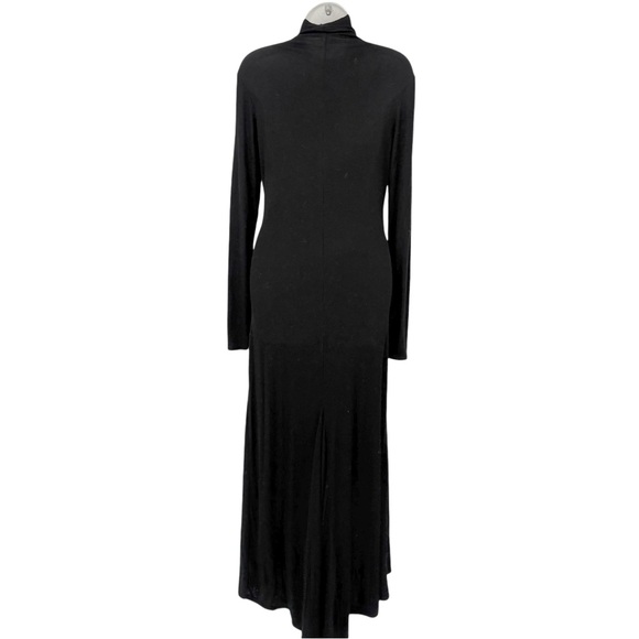 AG Jeans Chels Black Maxi Dress Turtleneck Front Slit Stretch Small NWOT - Picture 9 of 13